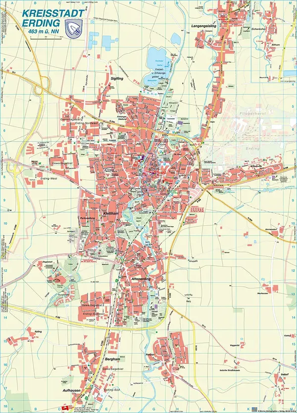 Abbildung des Stadtplans Erding