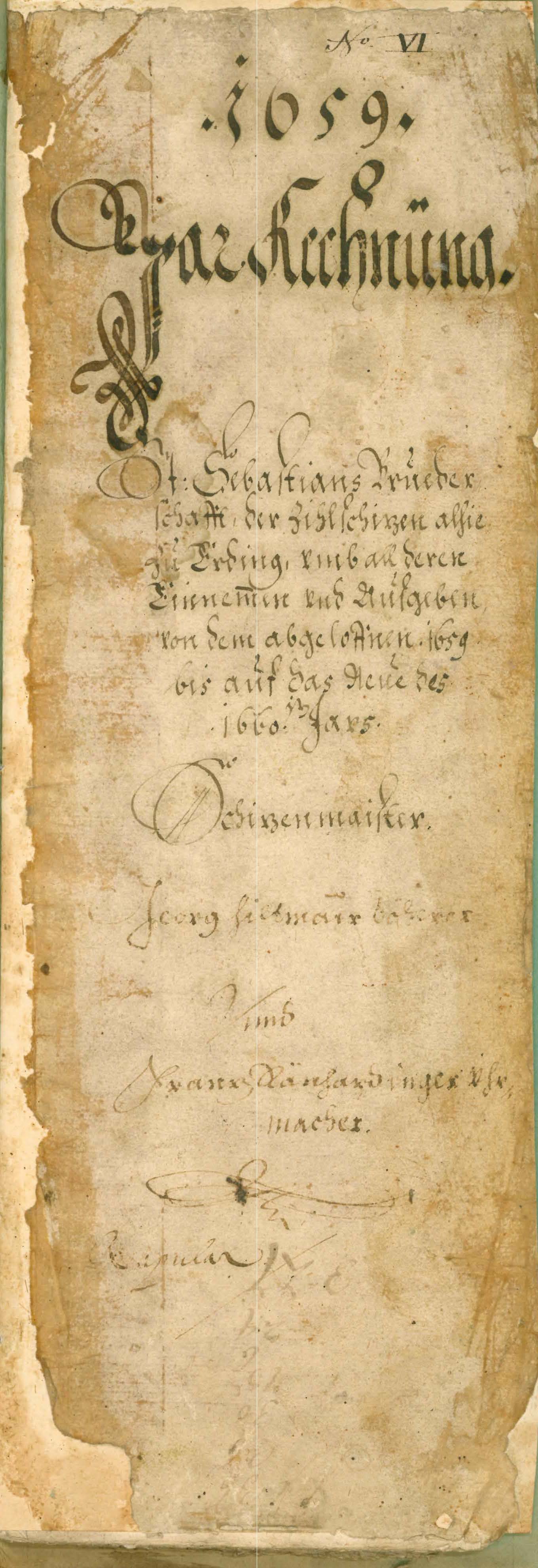 Bild einer historischen Jahresrechnung aus dem Jahr 1659/60