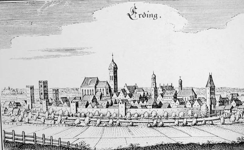 Bild der Stadt Erding von der Vergangenheit