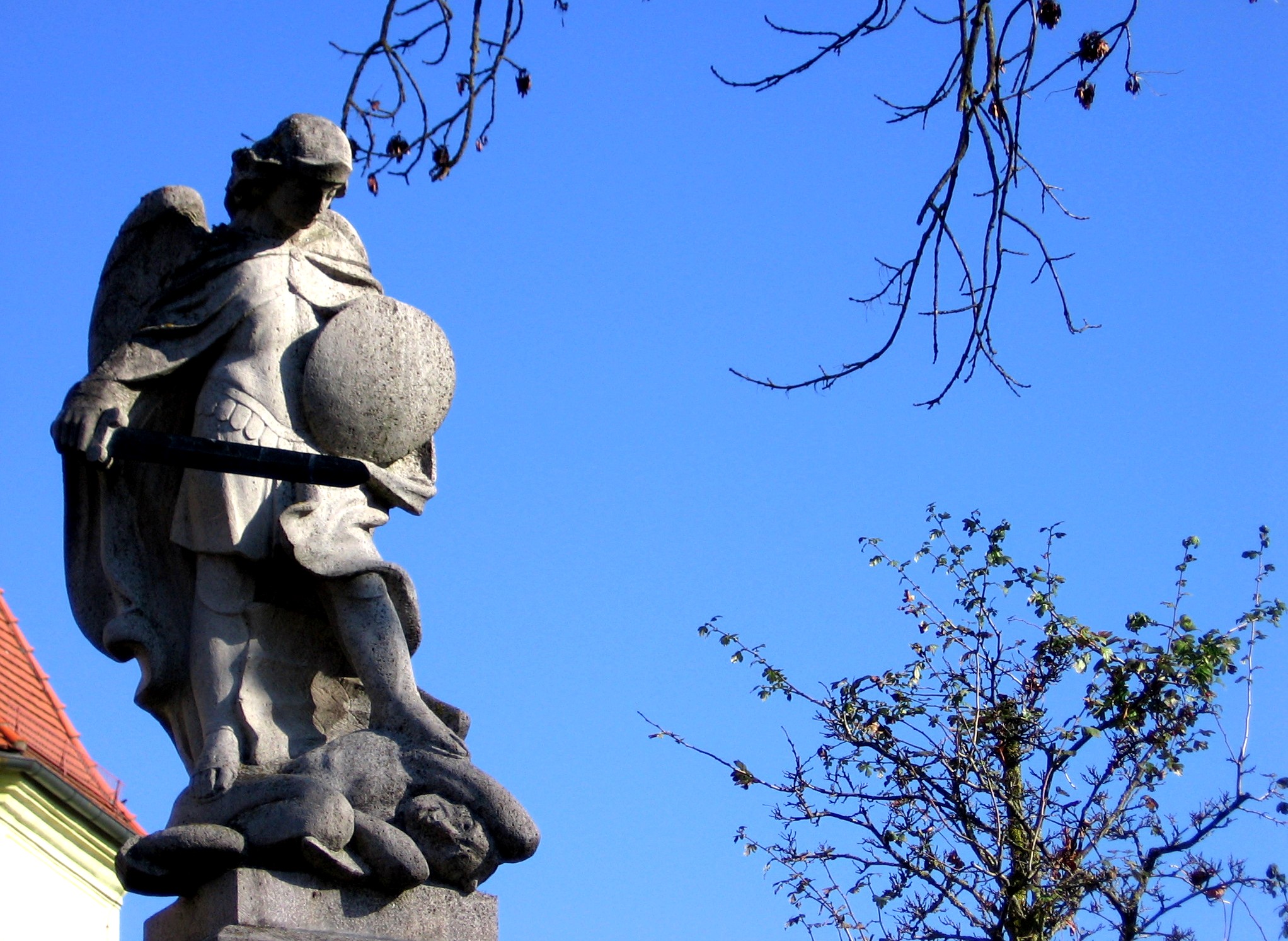 Statue des heiligen Martin in Langengeisling