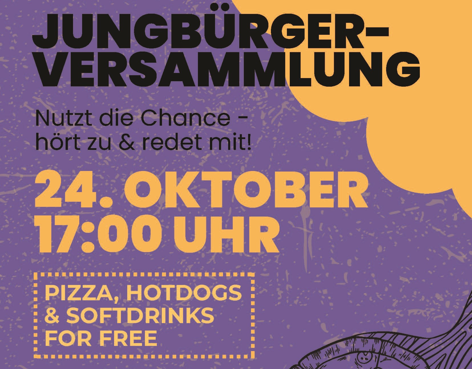 Veranstaltungsplakat der Jungbürgerversammlung