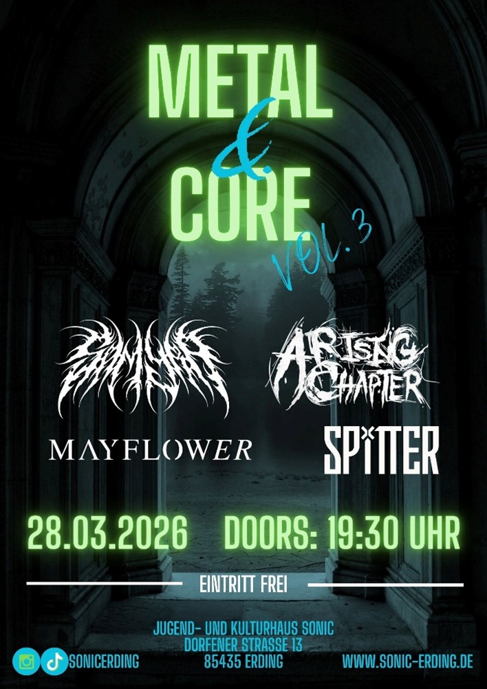 Veranstaltungsplakat für die Reihe "Metal & Core"