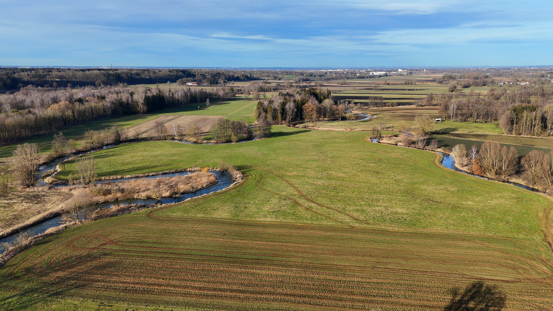 Luftaufnahme der Sempt bei Niederwörth