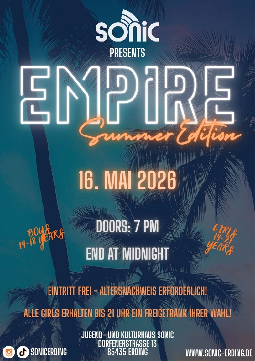 Veranstaltungsplakat der Jugenddisco "Empire"